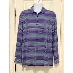 IBKUL Long Sleeve Golf Shirt L – UPF 50+ IceFil Top, Cooling Performance purple